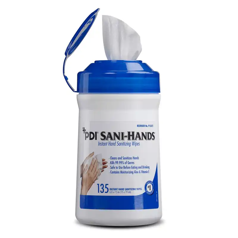 PDI - Sani-Hands Instant Hand Wipes 6" x 7.5" 135/Pk