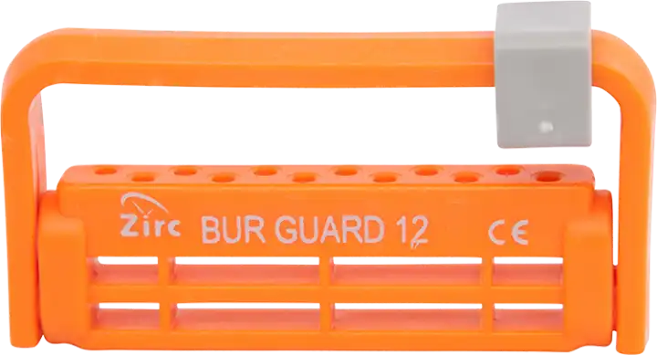 Zirc - Steri-Bur Guard 12 Hole Neon Orange Ea