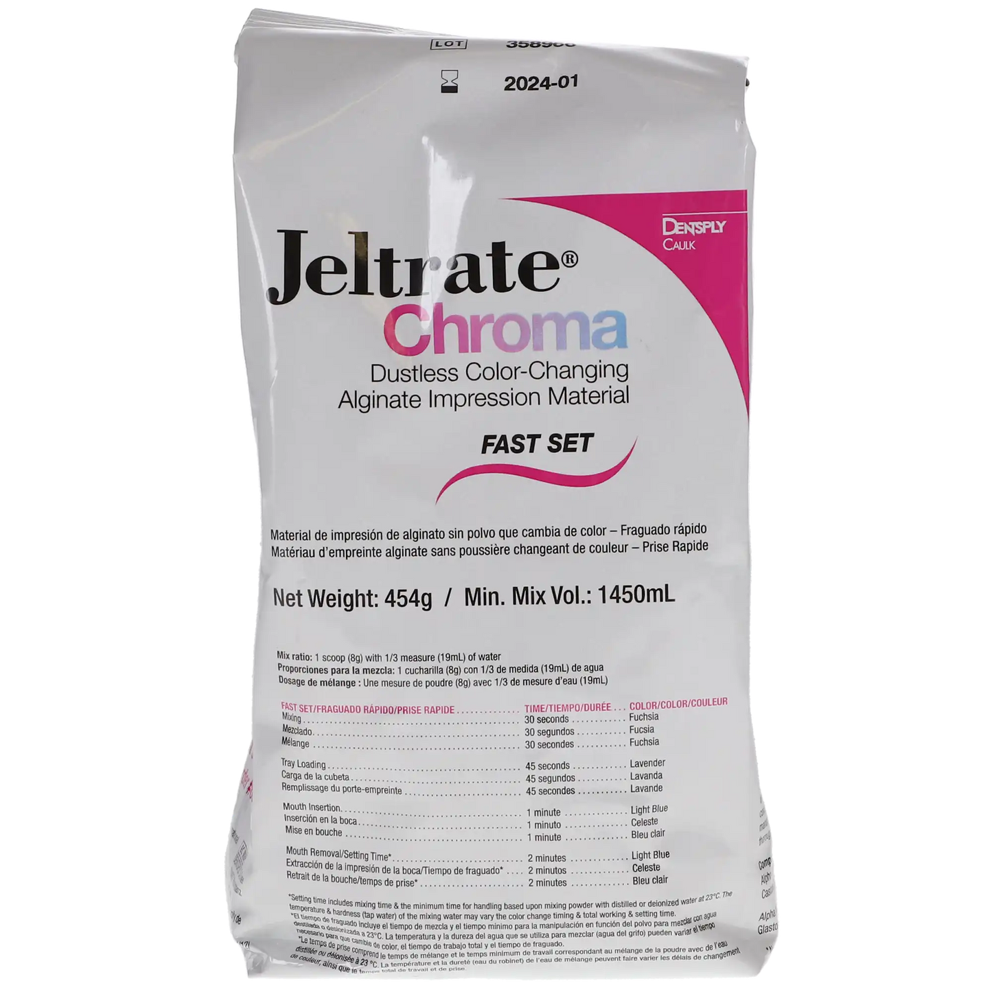 Jeltrate Chroma Dustless Alginate Pouch FS 1lb