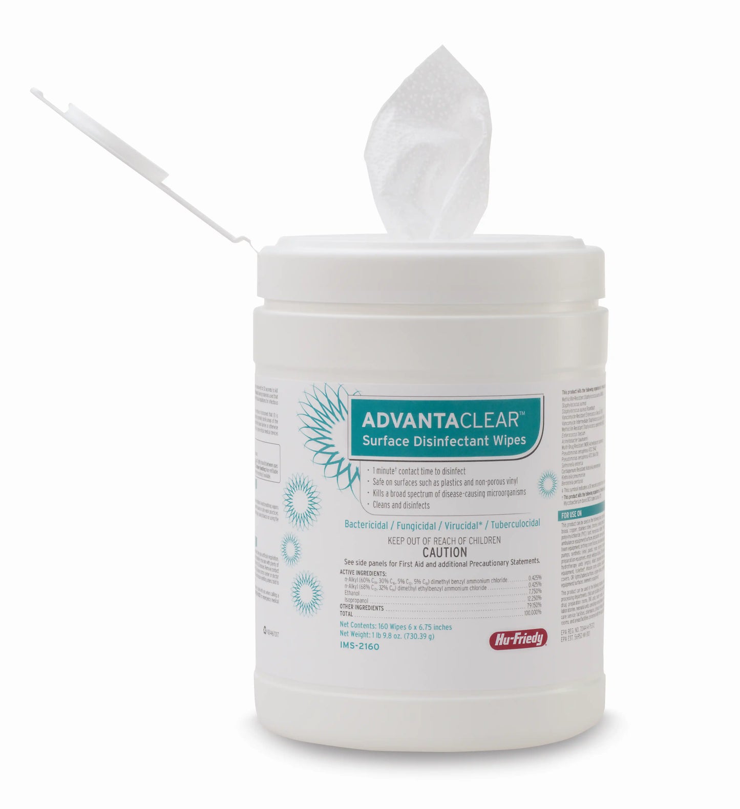 Hu-Friedy - AdvantaClear Surface Disinfectant Wipes 160/Can
