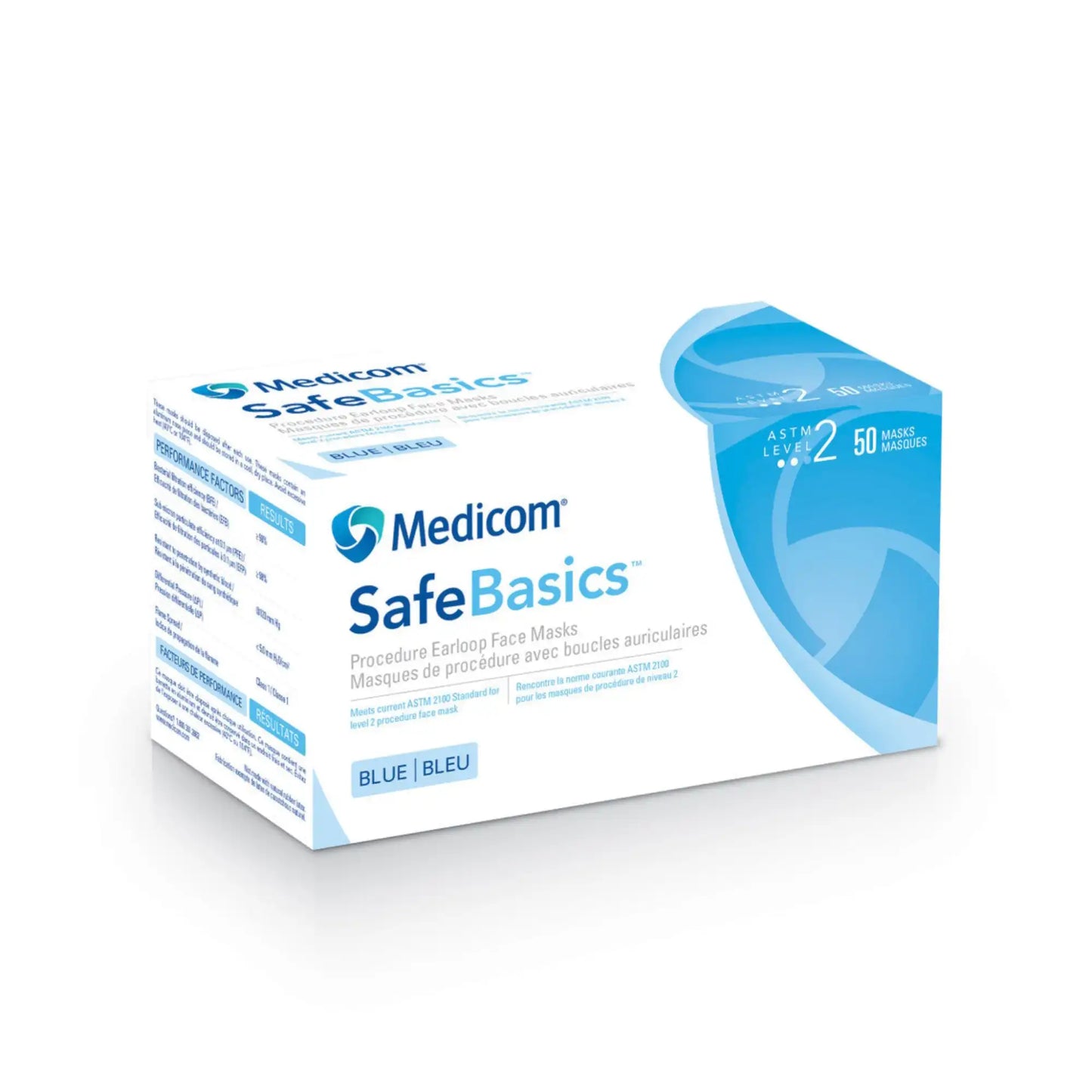 Medicom - SafeBasics Procedure Earloop Masks Level-2 Blue 50/Box