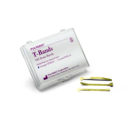 Pulpdent - T-Bands Brass Straight Assorted 100/Box