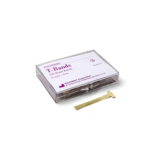 Bands, ?T? Type Brass  .002?/.05Mm Thick (Box Of 100)   - Wide