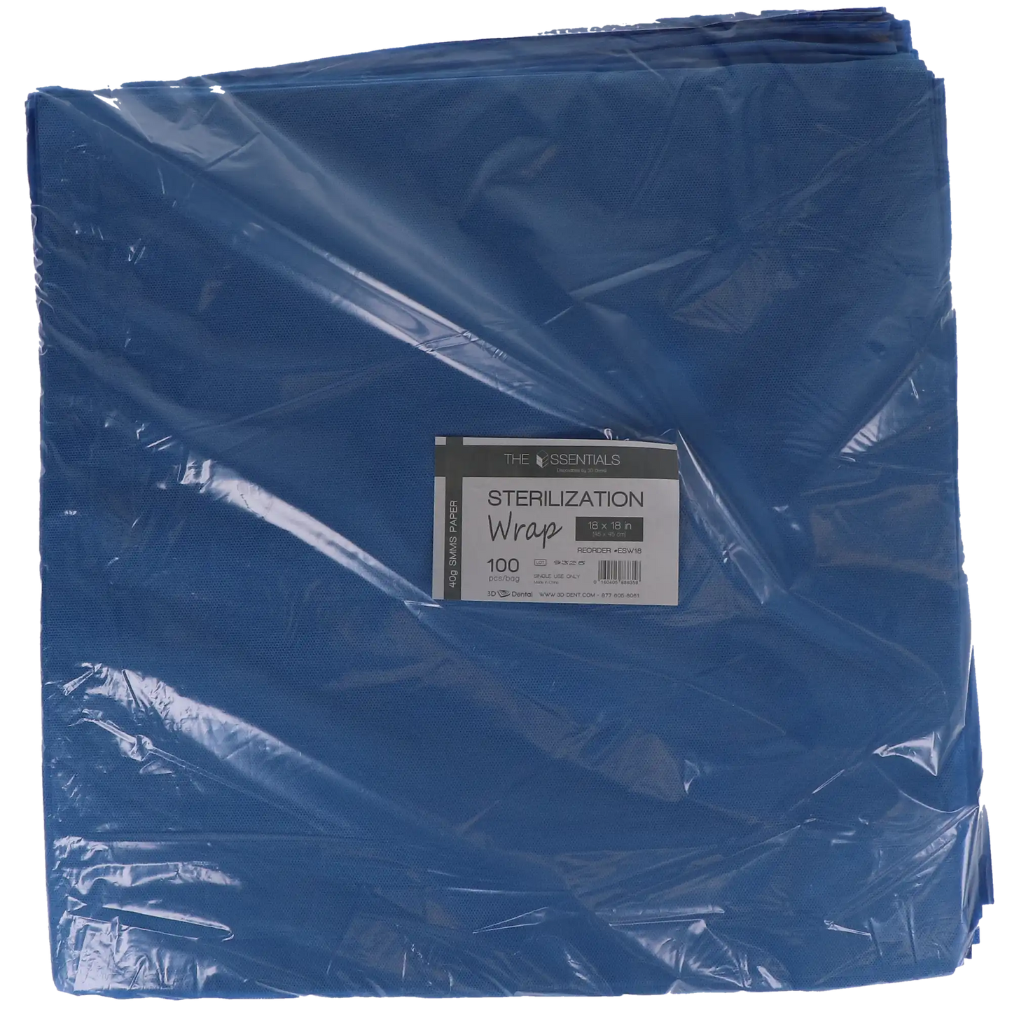 3D - Sterilization Wrap 18 x 18  - 100/Bg
