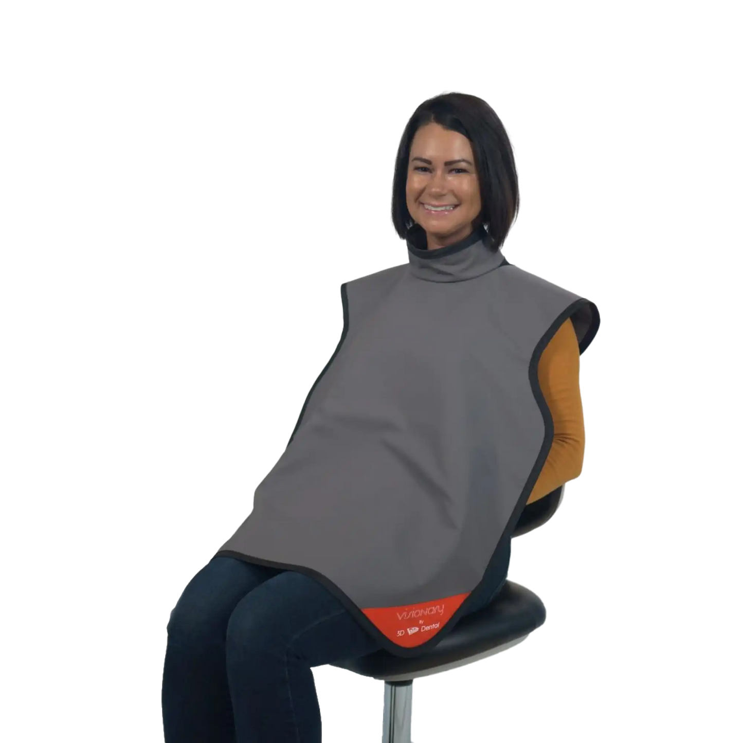 3D - Lead Free Apron Adult W/Collar Grey