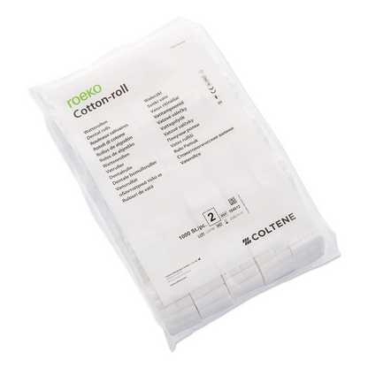 Coltene - Roeko Size #2 Cotton Rolls, 1-1/2" x 3/8", Highly absorben, Soft & smooth, Bag