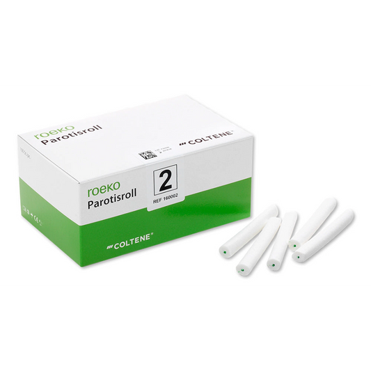 Coltene - Roeko Parotisroll #2 (.375" x 3.125"; 10 mm dia x 80mm) Non-Sterile cotton