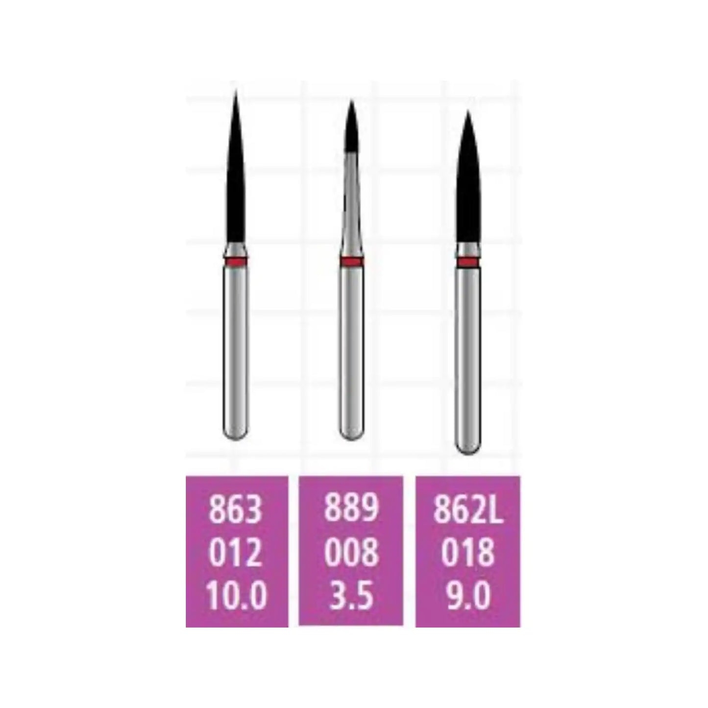 Coltene - Alpen x1 FG #863.012 Fine Grit, Flame Shaped. Package 25/Pk