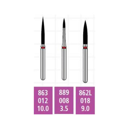 Coltene - Alpen x1 FG #863.012 Fine Grit, Flame Shaped. Package 25/Pk