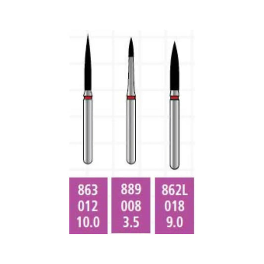 Coltene - Alpen x1 FG #863.012 Fine Grit, Flame Shaped. Package 25/Pk