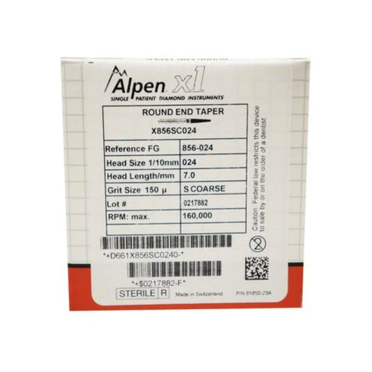Coltene - Alpen x1 FG #856.024 Super Coarse Grit, Round End Taper Large 25/Pk