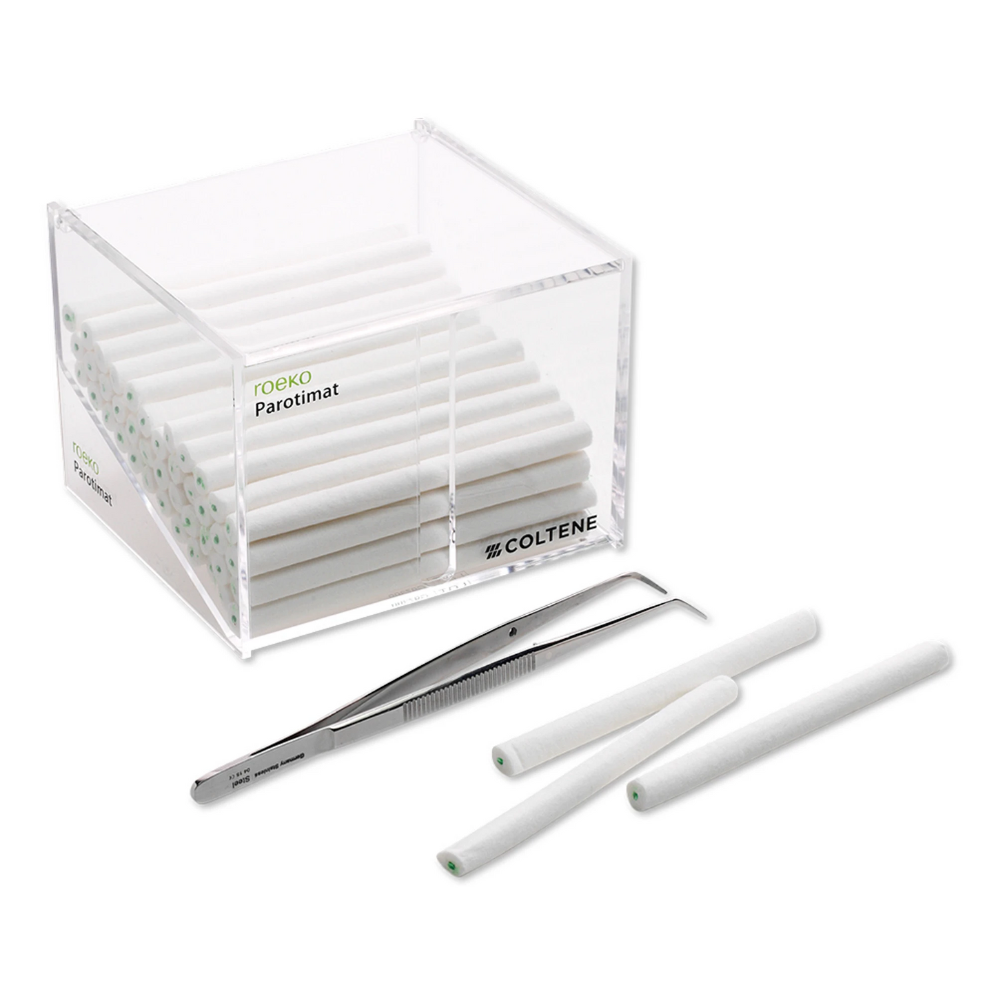 Coltene - Roeko Parotimat Cotton roll dispenser, holds 50 Parotisrolls, endables