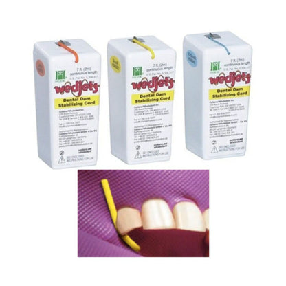 Coltene - Wedjets Dental Dam Stabilizing Cord - Non-Latex, Small, Lime Green. Dispenser
