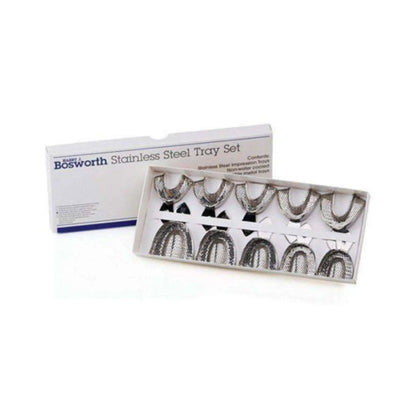 Keystone - Bosworth Set of 8 - Edentulous Perforated Full-Arch Stainless Steel Impression