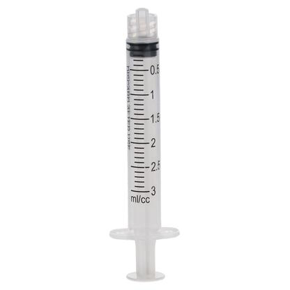 Plasdent - 3Cc Luer Lock Syringes Plastic, Disposable, 100P/Bx