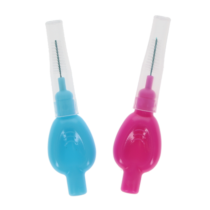 Plasdent - Interdental Brushes-Moderate Light Blue & Mauve Assorted 50 Bags Of 1Pcs/Box
