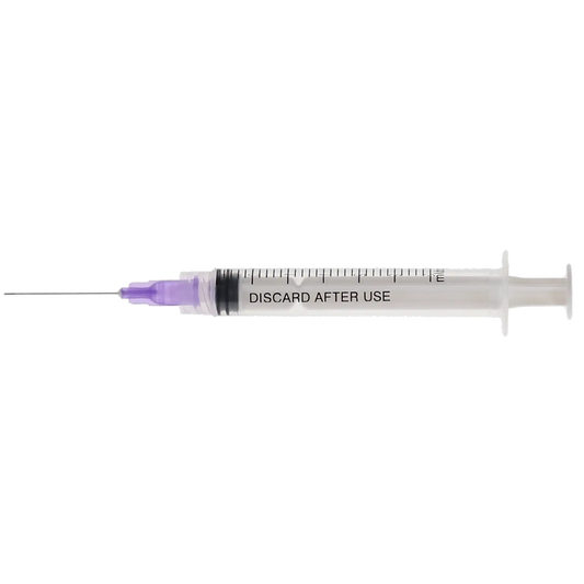 Plasdent - Pre-Tipped Irrigator Syringe 3Cc, 30Ga, 100Pcs/Box Side Vented, Monoject Style