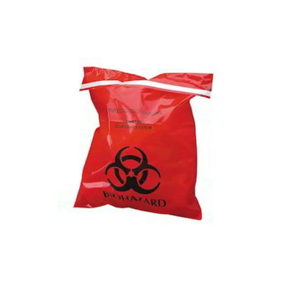 Plasdent - Red Biohazard Bags-Stick On 6"X6", Box Of 200