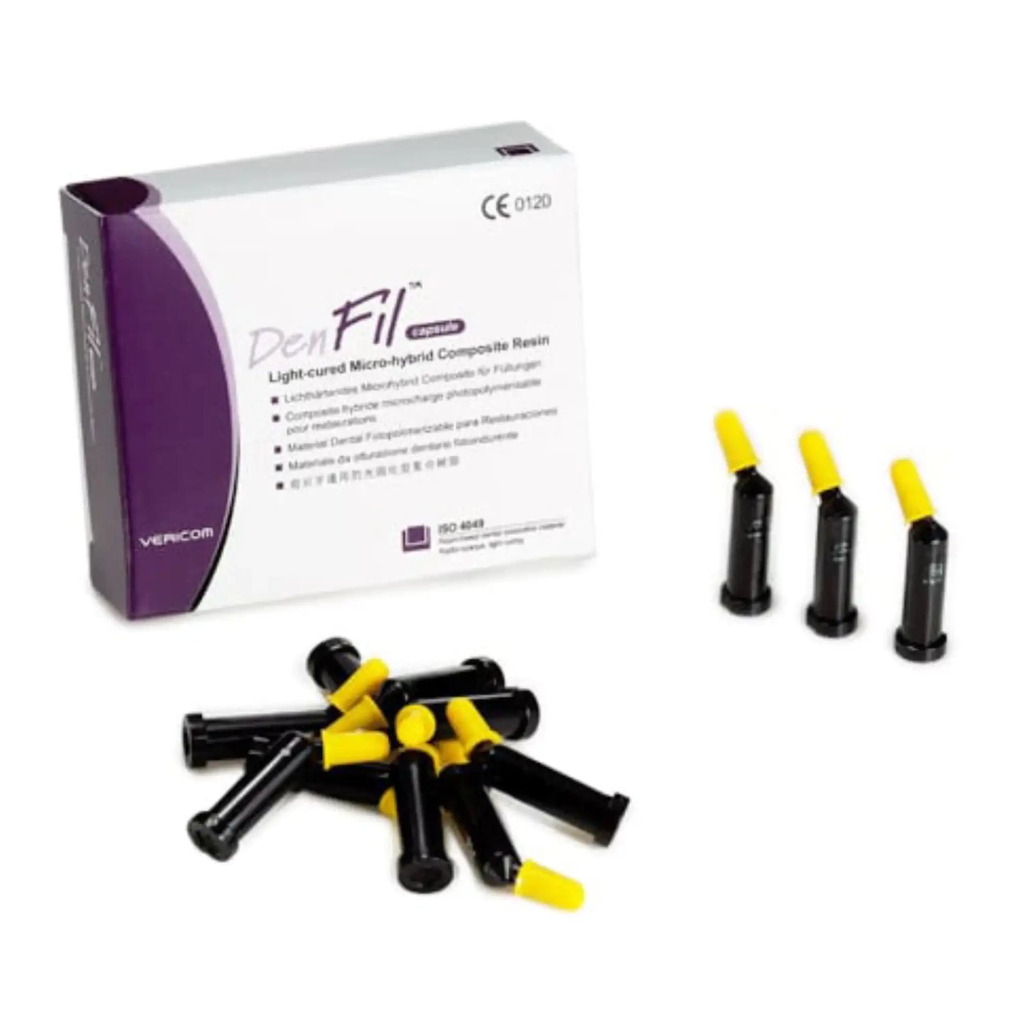 Vericom - DenFil Capsule Refill A1, Light-Cured Restorative Micro Hybrid Composite Resin