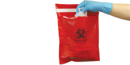 Plasdent - Bio Hazard Waste Bag Stick On 9 x 10 Red 200/Bx **Discontinued see PLA-PS850