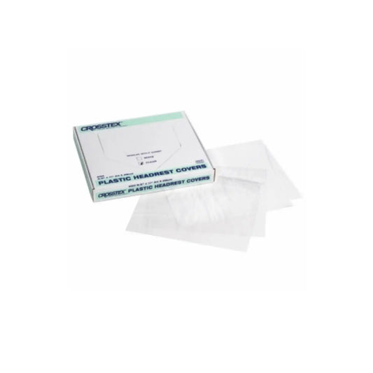 Crosstex - 9.5" x 14" Clear Plastic Headrest Covers. Manufactured from clear