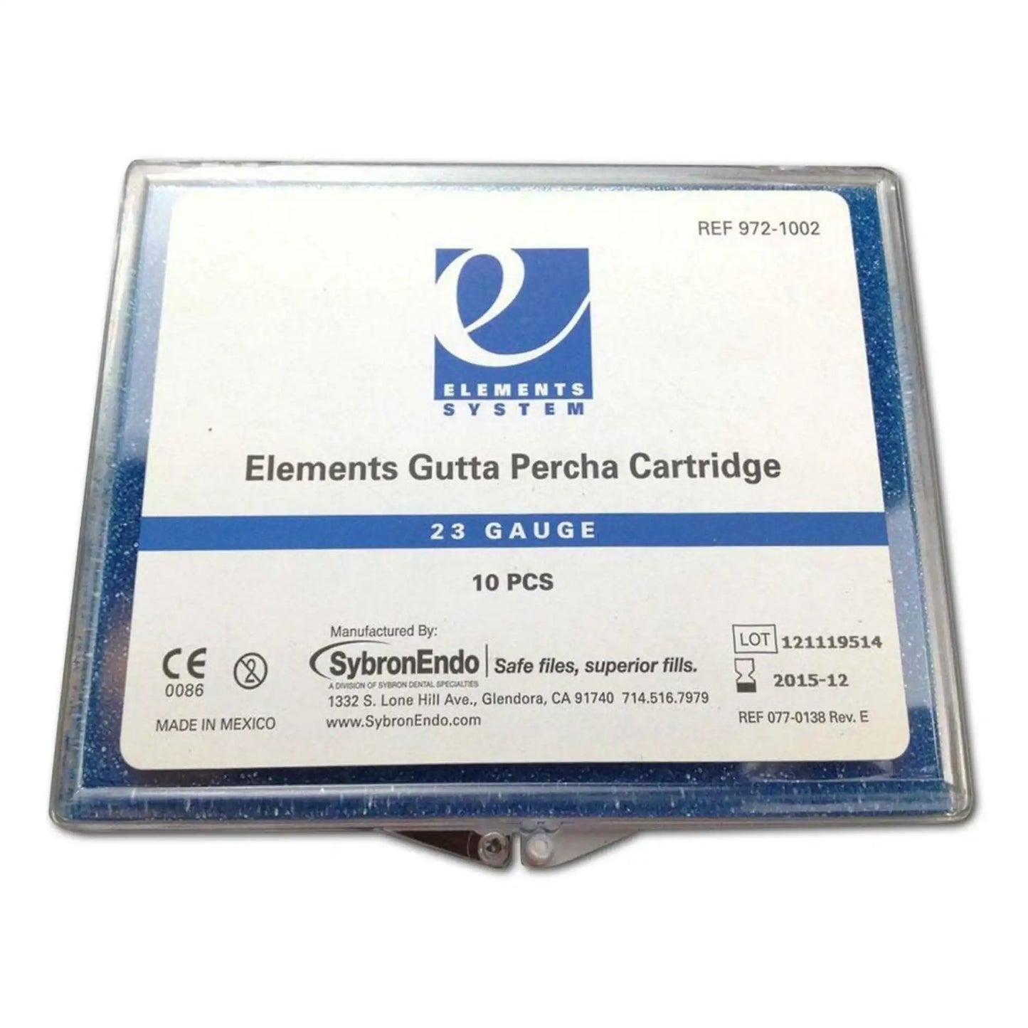 SybronEndo - Elements Obturation Cartridges - Gutta Percha, 23 Gauge, Medium Body. Package