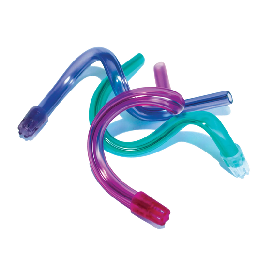 Medicom - Distech 6" Saliva Ejectors Clear w/ Blue Tip 105/Pk. Easily shapes