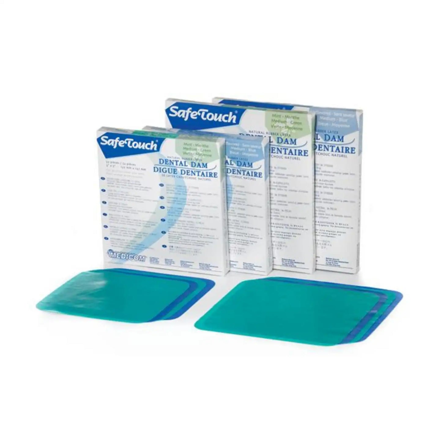 Medicom - Medicom 6" x 6" Medium Gauge, Unscented, Blue Latex Rubber Dam, Box of 36 sheets **Discontinued