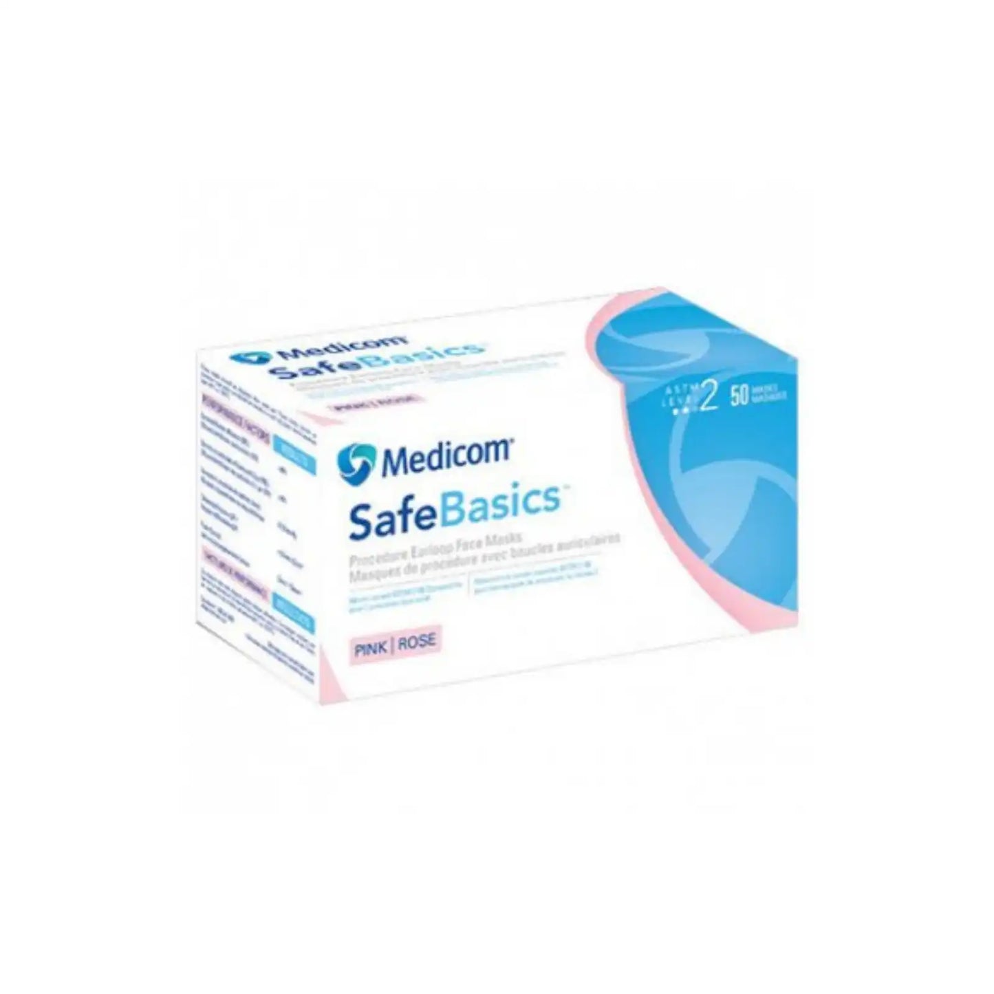 Medicom - SafeBasics Procedure Earloop Masks Level-2 Pink 50/Box **Discontinued