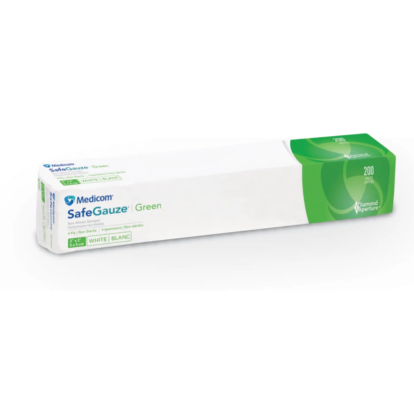 Medicom - SafeGauze Green Non-Woven Sponges N/S 2x2 4-Ply 4000/Case