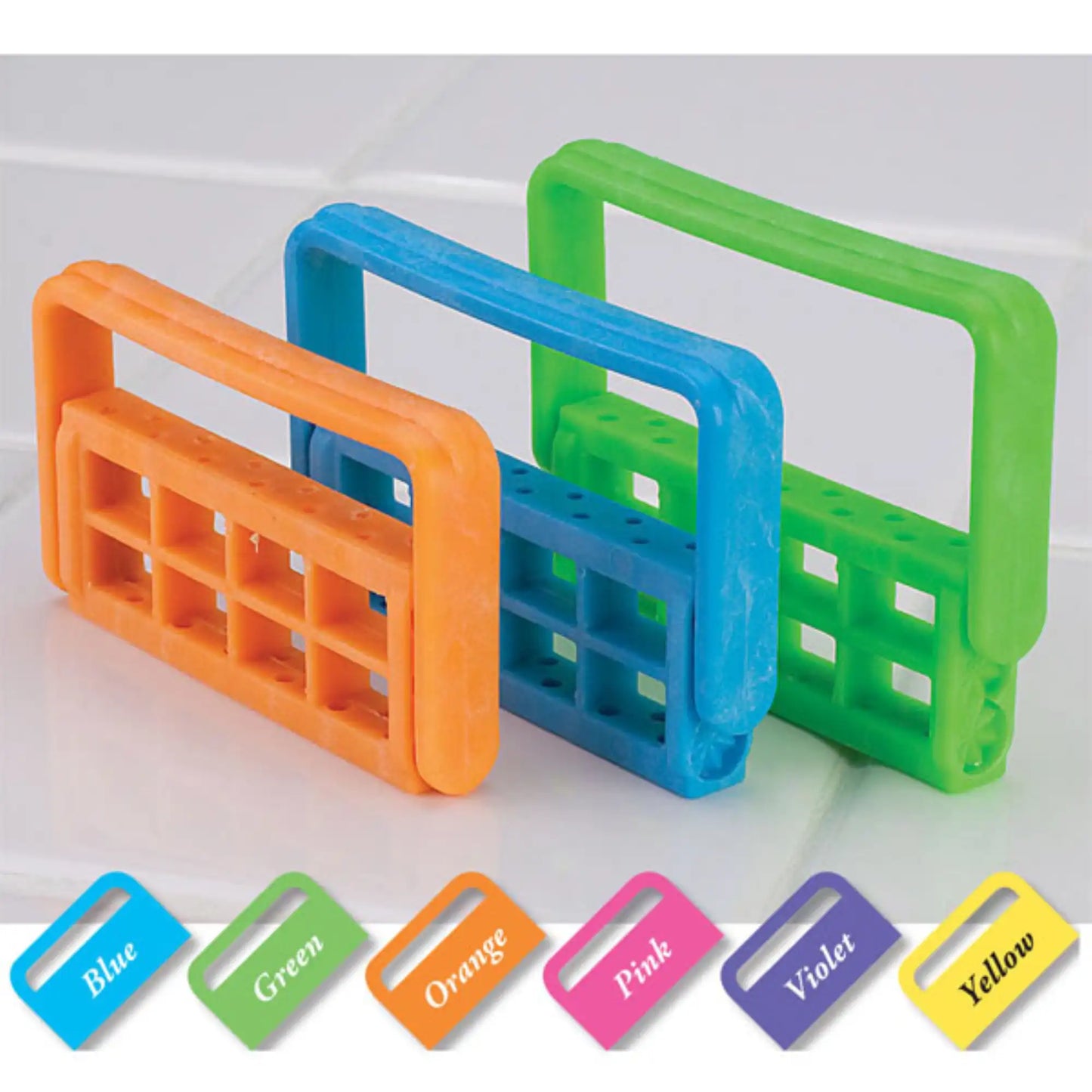 Plasdent - Bur Caddy - Neon Purple 1/Pk. Adjustable Bur Caddy. Designed to hold