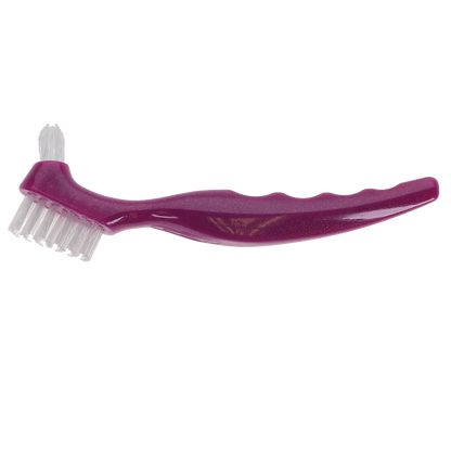 Plasdent - CareBrush Assorted Color Angled Standard Denture Brushes With Ergonomic Handle