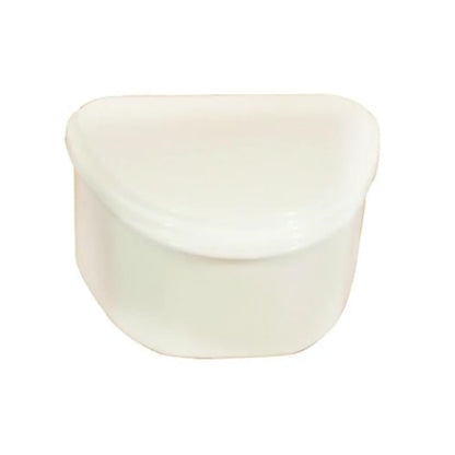 Plasdent - Denture Box - White 12/Bx. Plastic with Hinged Lid, 4"W x 3"L x 2"H