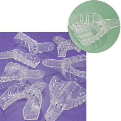 Plasdent - Excellent Crystal Impression Trays - #3 Medium Upper Arch - Perforated, Clear