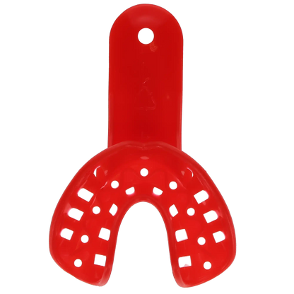 Plasdent - Excellent-Colors Ortho Impression Trays - Perforated #1 Pedo Small Lower Red