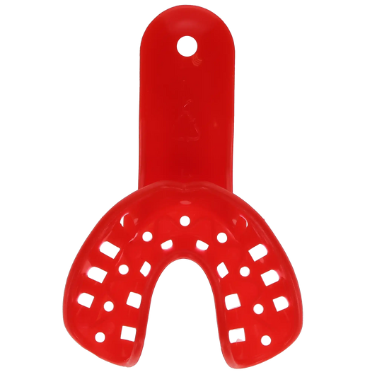 Plasdent - Excellent-Colors Ortho Impression Trays - Perforated #1 Pedo Small Lower Red