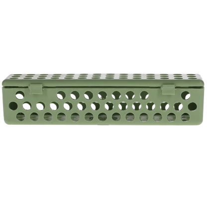 Plasdent - Instrument Steri Container - Green, 8" x 1-3/4" x 1-34", with Snap