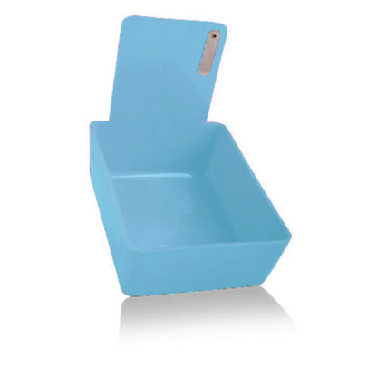 Plasdent - Lab Pan - Blue Plastic Pan with Metal Clip, 7-1/16" x 5-5/8" x