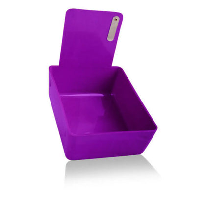 Plasdent - Lab Pan - Neon Purple Plastic Pan with Metal Clip, 7-1/16" x 5-5/8" x