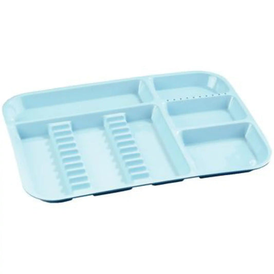 Plasdent - Set-up Tray Divided Size B (Ritter) - Neon Blue, Plastic, 13-1/2" x