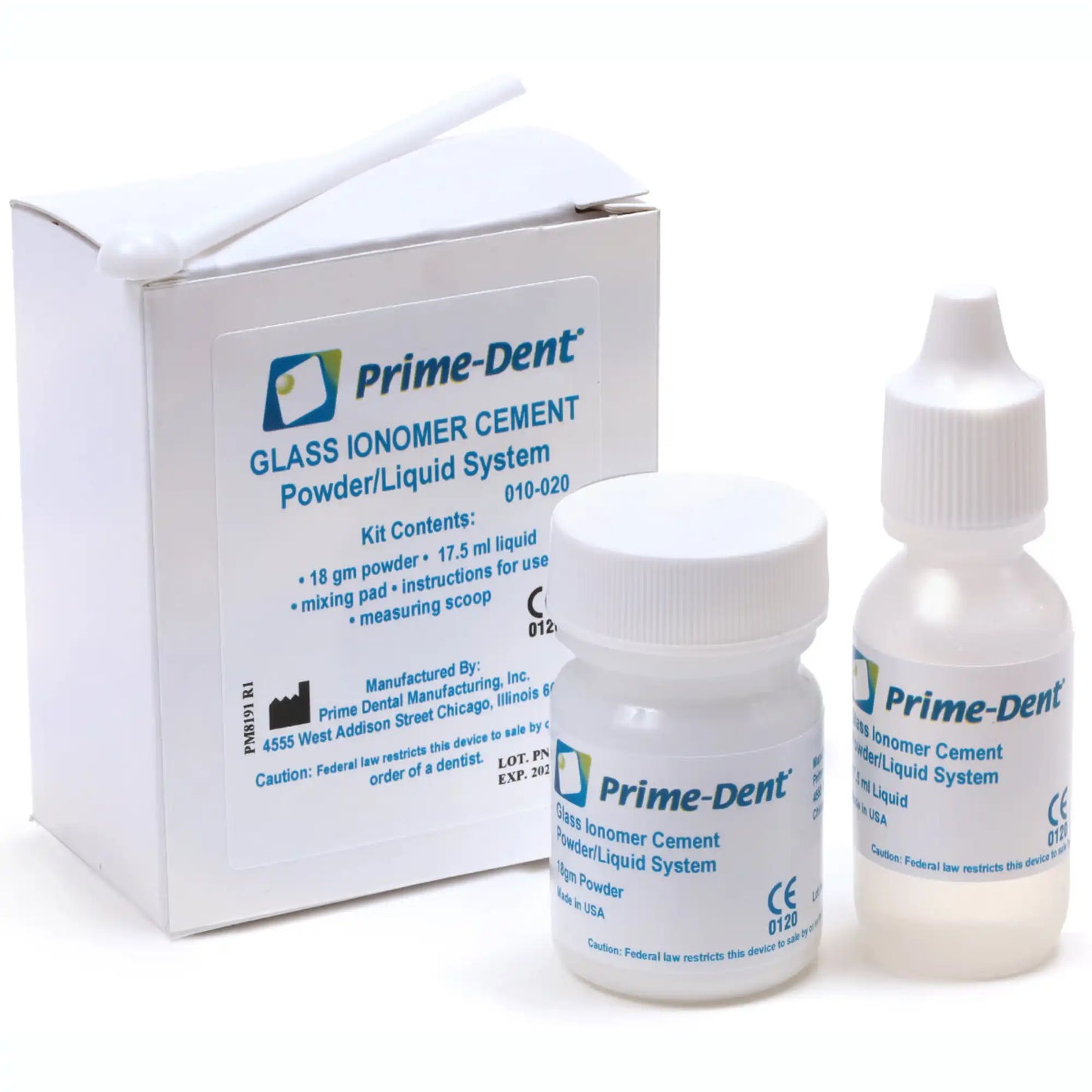 Prime-Dent - Glass Ionomer Cement Kit. Multi-purpose cement for the cementation