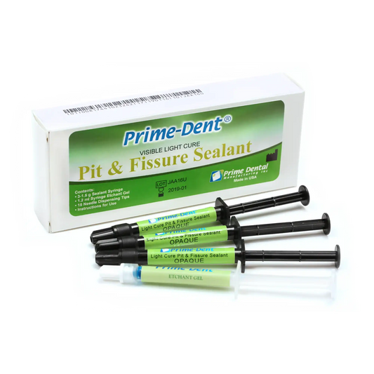 Prime-Dent - Pit and Fissure Sealant Syringe Kit - Opaque. Contains fluoride