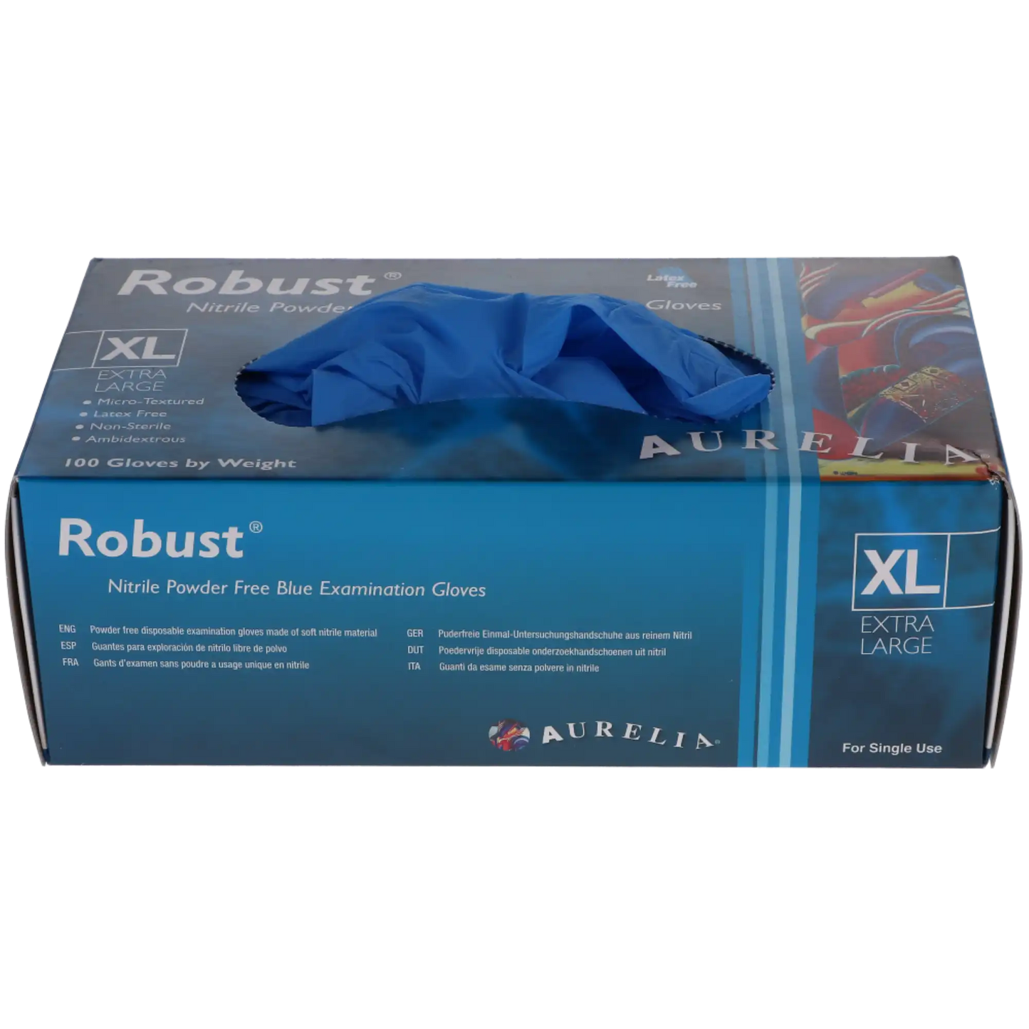 Aurelia Robust Blue Nitrile Gloves X-Large 100/Box