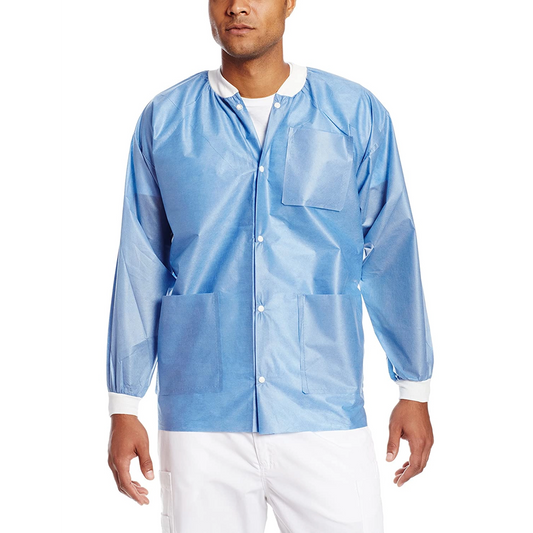 Valumax - Easy-Breathe Lab Jacket Ceil Blue Small 10/Pk