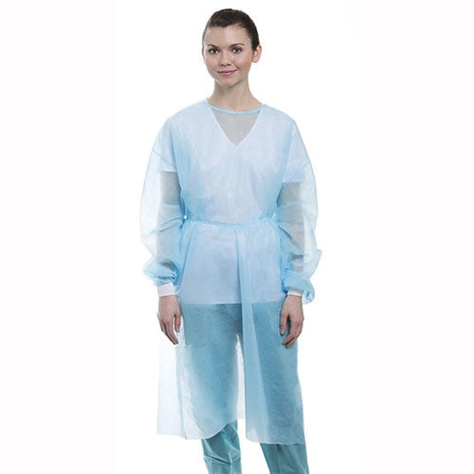 ValuMax - ValuMax Extra Large size Isolation Gowns Elastic Cuff BLUE. Disposable