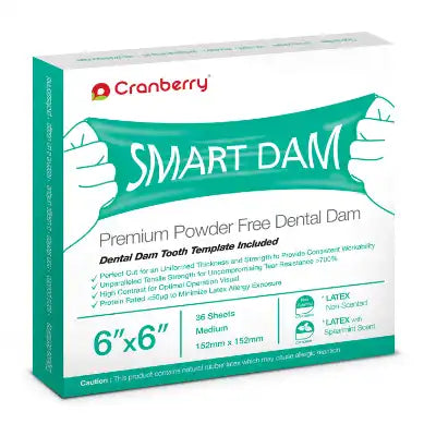 Cranberry - Smart Dam Latex Unscented 6x6 Blue 36/Box