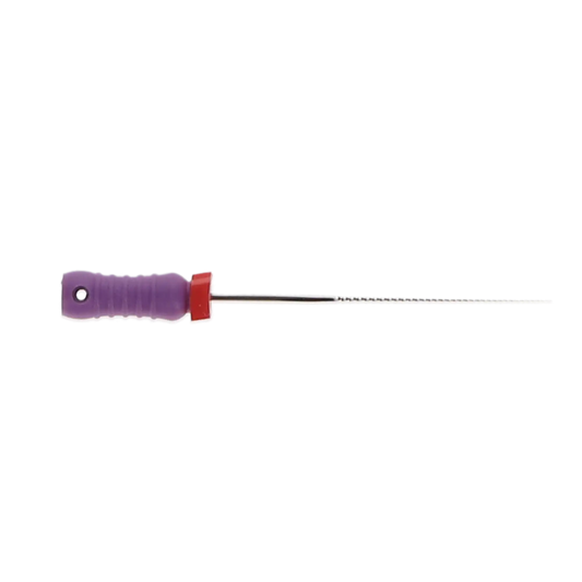 Stainless Steel K-File with Plastic Handle & Endo Stop, 28 mm, 0.02 Taper, # 10, Purple, 6/Pk, MK2810