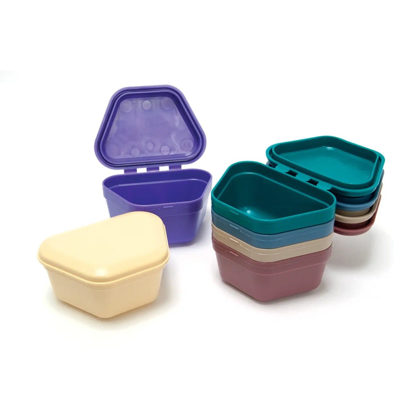 Quala - Denture Box, Assorted Colors (2 ea): Midnight Blue, Plum, Gray Teal, 12/bg
