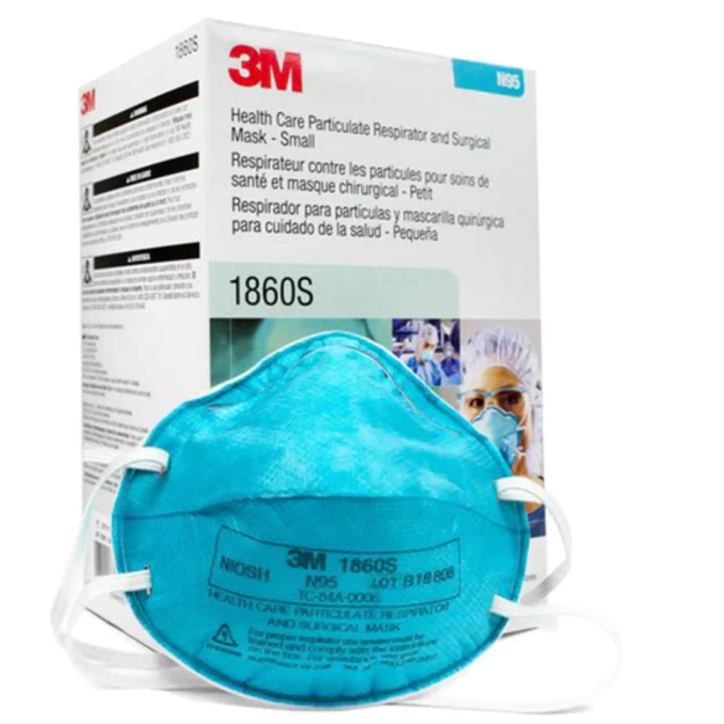 N95 Particulate Respirator and Surgical Mask 20/Box Small