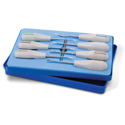 Directa - Luxator Complete Kit - 7 Pieces: 1 each of 2 mm Straight Blade, 3 mm Curved
